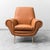 Armchair designed by Gigi Radice for Minotti in the 1950s. Brown eco-leather upholstery. In good condition with signs of...