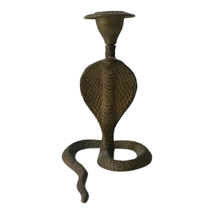 Snake Candlestick Holder in Gold Gilt