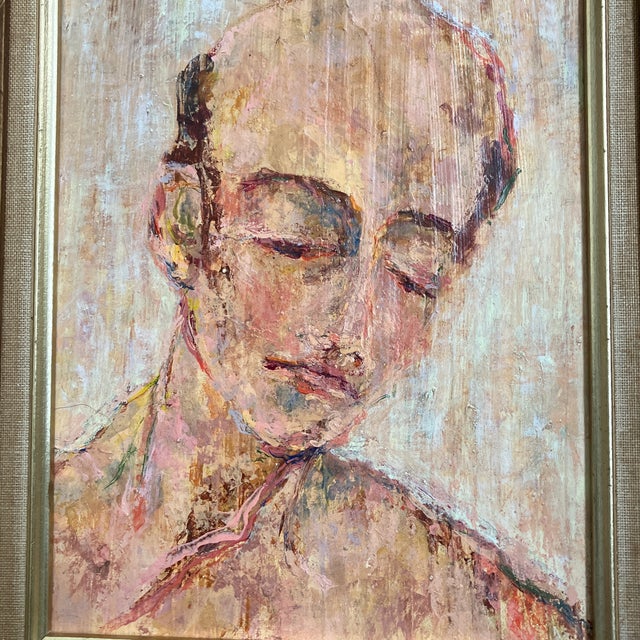 Original 8 x 10 painting on cardboard (still see the lines) Overall size with frame is 13 x 15