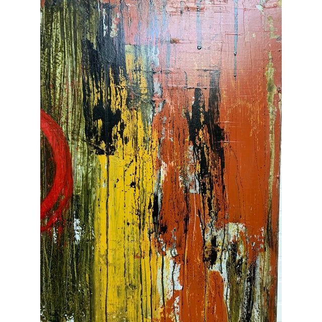 Green Mixed Media Painting on Board For Sale - Image 8 of 12