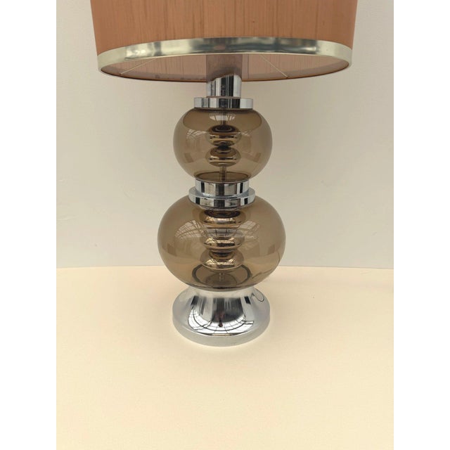 Lamp in Smoked Glass and Chrome by Joseph Richard Essig, Germany, 1970s, in Very Good conditions. Designed 1970 to 1979...