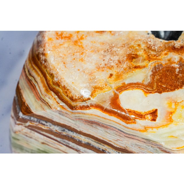 1950s Amazing Banded Onyx Marble Vintage Pair of Large Oversized Dice Bookends Sculpture Mid Century Modern MCM For Sale - Image 5 of 14