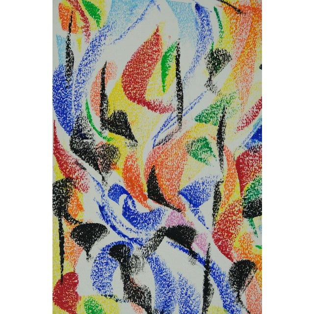 Modern Françoise Galle, Plant Abstraction, Pastel Drawing For Sale - Image 3 of 6