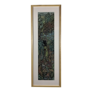 Original Balinese Oil Painting on Canvas, Vibrant Mid-Century Art – 1975