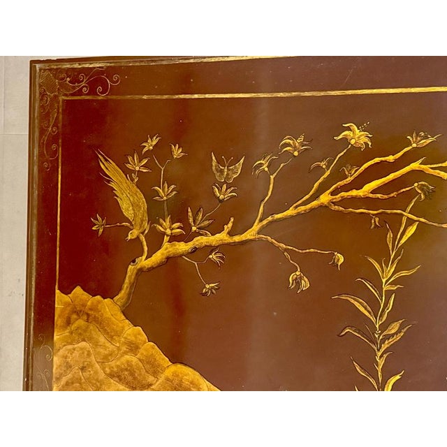 1960s Square Red Lacquered Chinoiserie Occasional Table, 1960 For Sale - Image 5 of 13