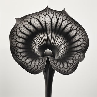 Sarracenia Flower No. 1 — Black and White Vintage Botanical Photography Print For Sale