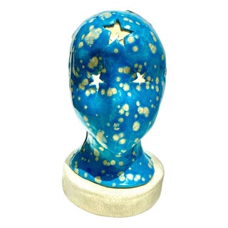 Hand Built Glazed Ceramic Night Lamp For Sale