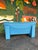 Vintage Postmodern Italian Nicoletti Attrb Blue Leather Loveseat For Sale - Image 9 of 12