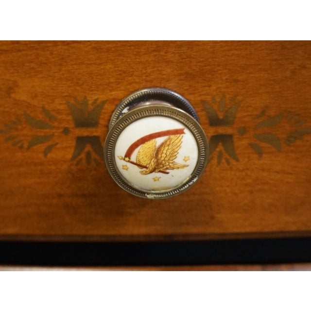 Late 20th Century Genuine Hitchcock Solid Cherry 35" Two Toned Hand Painted Chest of Drawers For Sale - Image 10 of 15