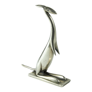 1920s Art Déco Nickel-Brass Small Kangaroo Sculpture by Karl Hagenauer (Werkstätte Hagenauer Wien), Austria