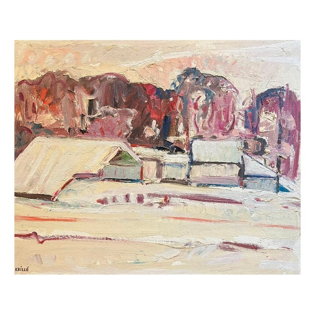 Jean Krille, Landscape 139, Oil on Canvas Board For Sale