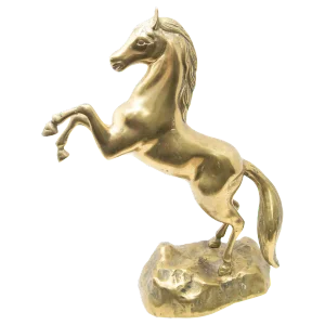 Solid Brass Raring Horse Figure