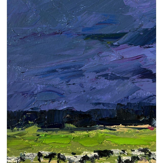 Oil Painting Evening Field Boris Serdyuk For Sale - Image 4 of 10