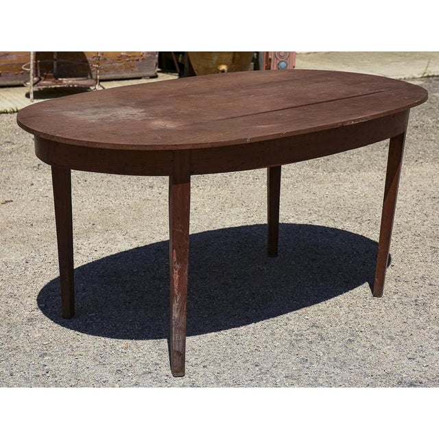 Oval Table in Cherry Wood with Pin Base, 1800s For Sale - Image 4 of 9