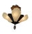 Bronze 1910s Art Deco Fan Style Chandelier With Copper Starburst Canopy For Sale - Image 8 of 8