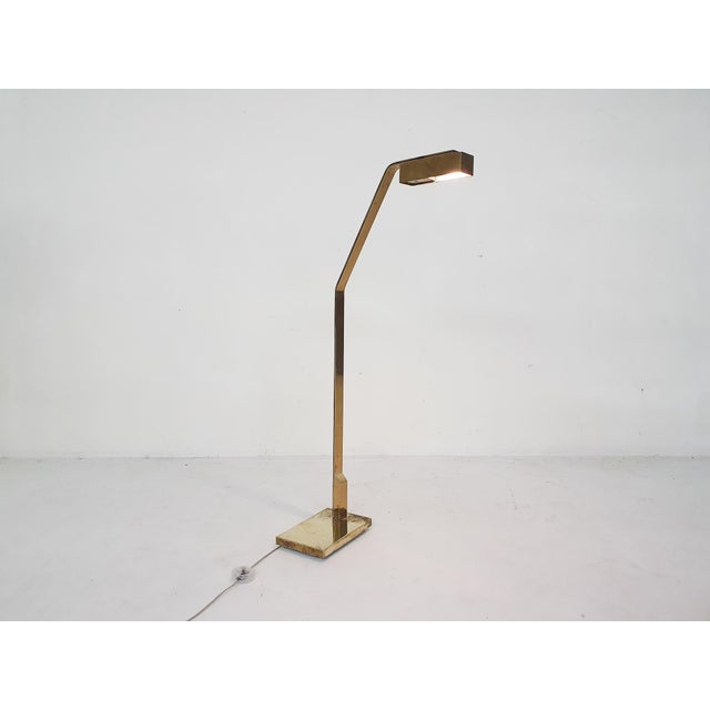 Metal Brass Floor Lamp attributed to Cassella, USA, 1980s For Sale - Image 7 of 16