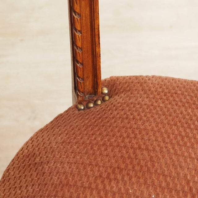 Antique Louis XVI Salon Chair with Velvet Upholstery, 1880 For Sale - Image 4 of 10