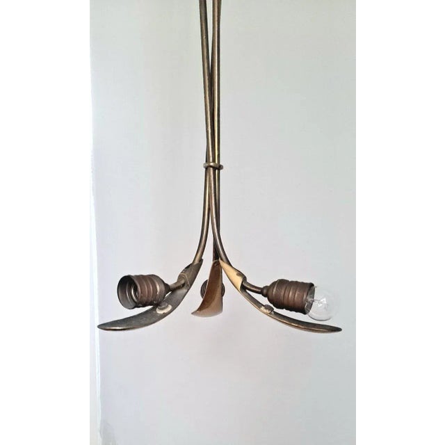 1930s French Art Deco Brass Pendant For Sale - Image 9 of 10