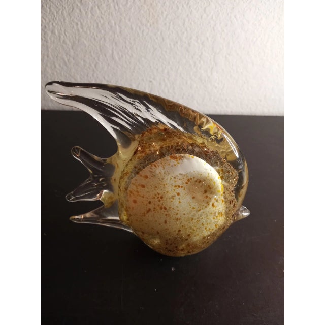 Contemporary Murano Style Gold Aventurine Art Glass Fish Figurine For Sale - Image 3 of 7