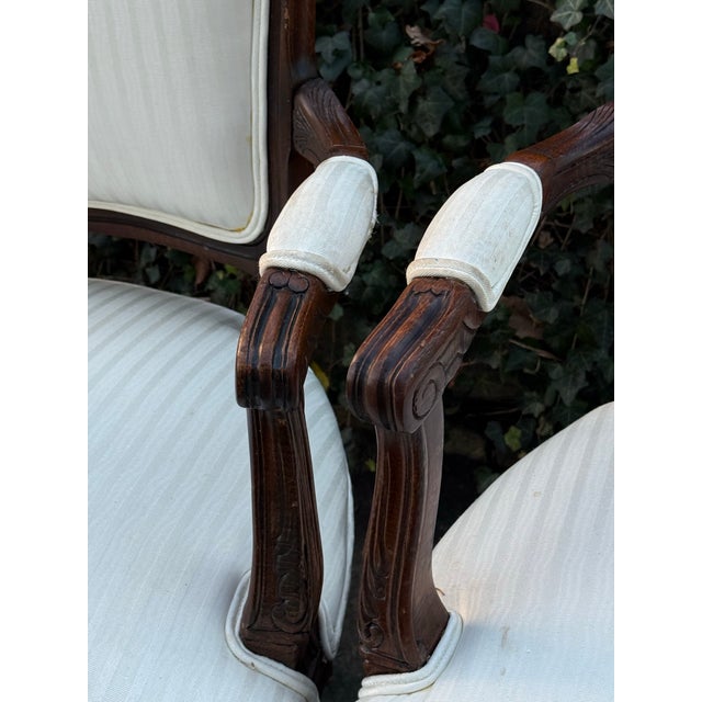 Late 20th Century French Louis XV Fauteuil Armchairs - A Pair For Sale - Image 9 of 12