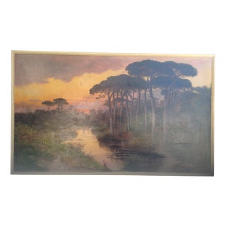 M. Henry, Italian Landscape, 1890s-1910s, Oil on Canvas For Sale