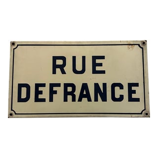 Vintage French Street Sign For Sale