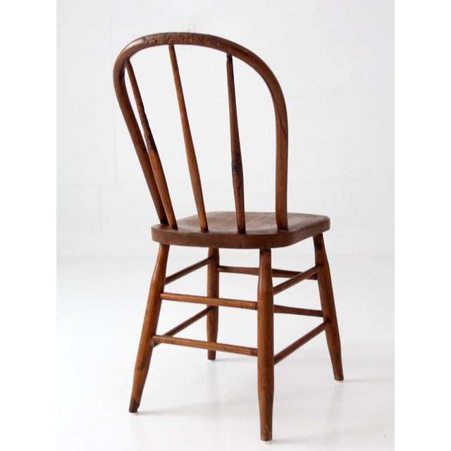 Antique Windsor Bow Back Farmhouse Chair For Sale - Image 4 of 14