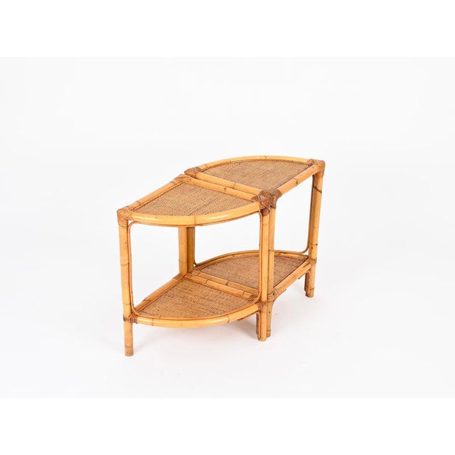 French Riviera Nightstands or Side Tables in Bamboo Rattan, Italy, 1970s, Set of 2 For Sale - Image 8 of 15