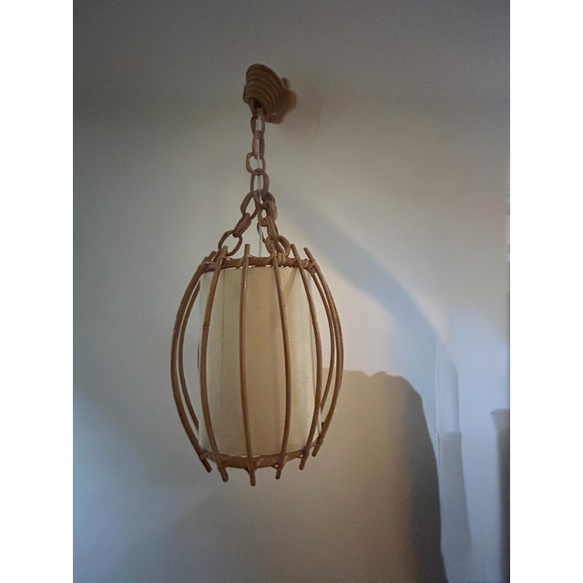 Wicker Pendant Light from Louis Sognot, 1960s For Sale - Image 6 of 10