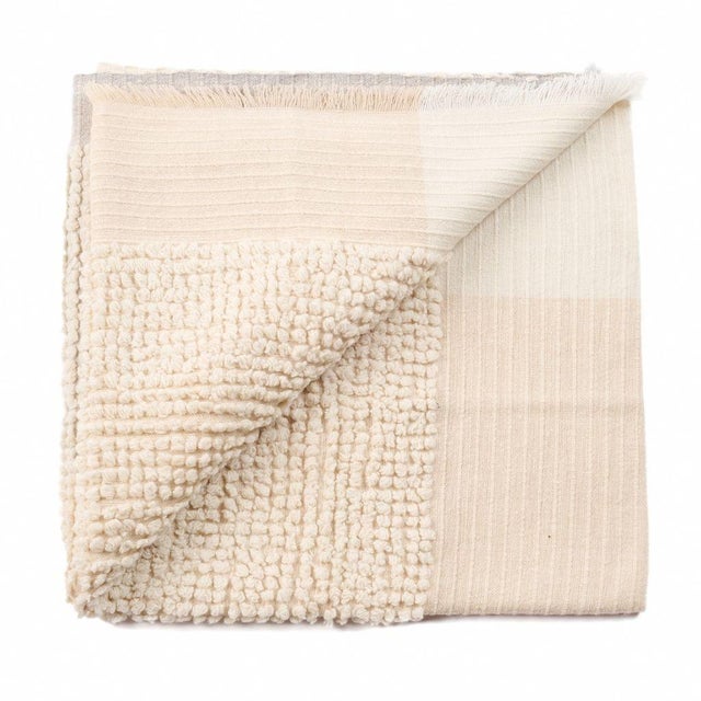 Butterscotch Handloom Hand Knotted Textured Plush Merino Throw For Sale - Image 9 of 17