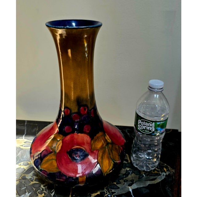 Large Vintage William Moorcroft Pomegranate Vase For Sale - Image 4 of 5