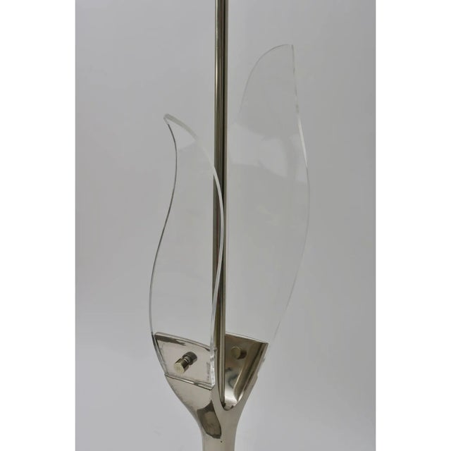 Laurel Lamp Company Tulip Table Lamps by Laurel Lucite Chrome - A Pair For Sale - Image 4 of 12