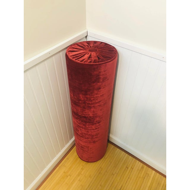 In nearly immaculate condition this vintage bolster is supremely fabulous. Excellent accent piece in any curated decor....