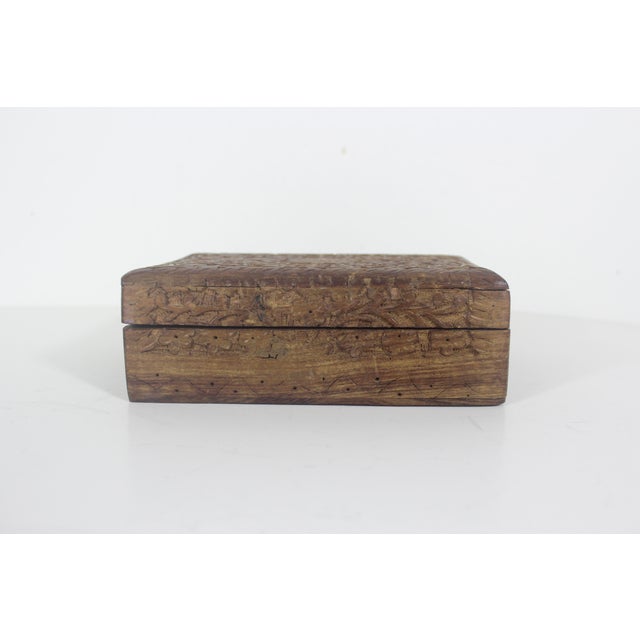 Vintage Carved Wood Box For Sale - Image 9 of 11