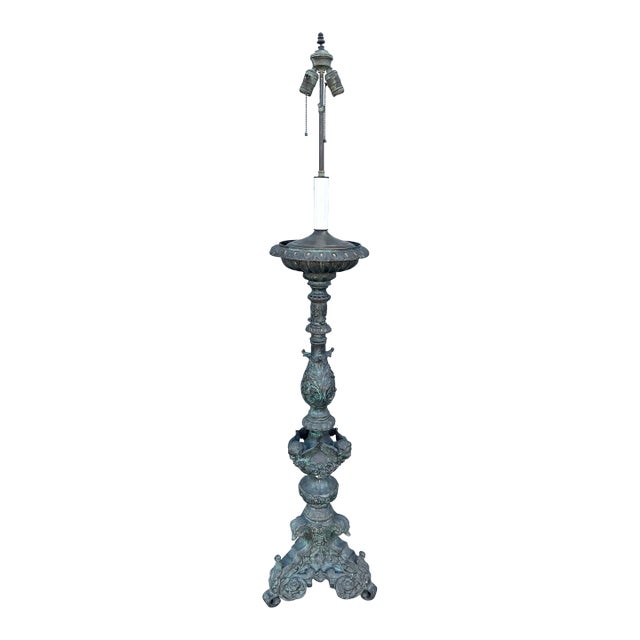 1950s Classical Roman Bronze Floor Lamp For Sale