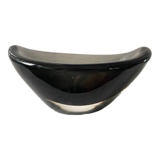 Nils Landberg for Orrefors, Gray Glass Sommerso Glass Bowl For Sale