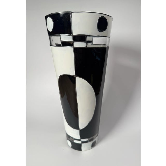 Early 20th Century Art Deco Geometric Art Glass Vase Styled After Karl Palda For Sale - Image 5 of 12