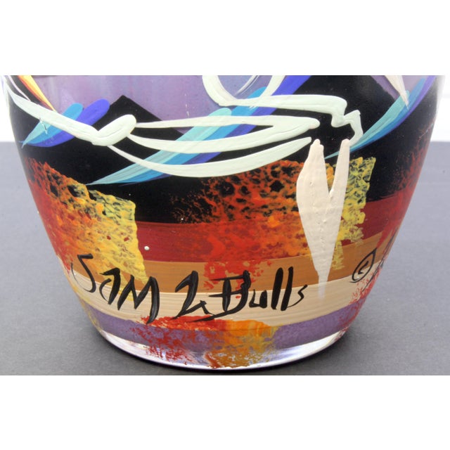 Introduce an authentic element of contemporary Native American design to your interior with this striking hand-painted art...