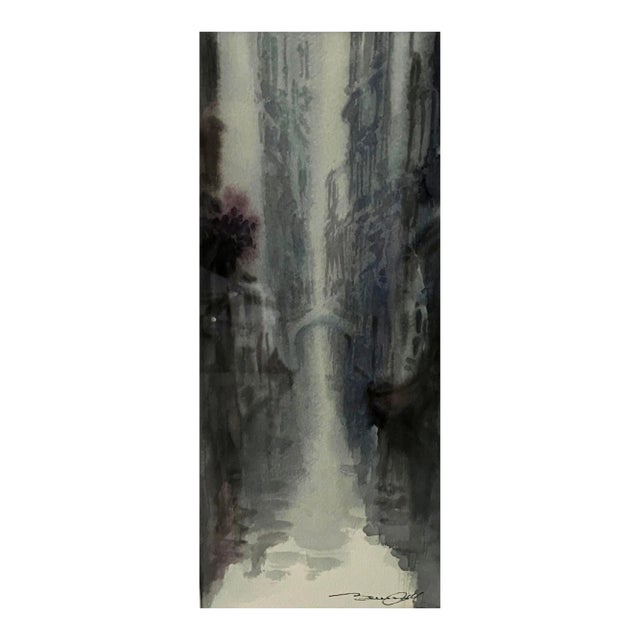 Watercolor Painting of Venetian Canal For Sale