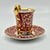 Vintage Ruby Red Porcelain Coffee Service with Gilt Romantic Fragonard Scene from Limoges, 1970s, Set of 13 For Sale - Image 12 of 18