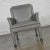 Plastic Modern Gray Faux Leather Modified Parsons Style Armed Accent Chair on Casters For Sale - Image 7 of 17