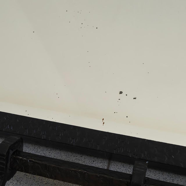 French Art Deco Wall-Mounted Coat Rack and Mirror in Hammered Metal, 1920s-1930s For Sale - Image 9 of 15