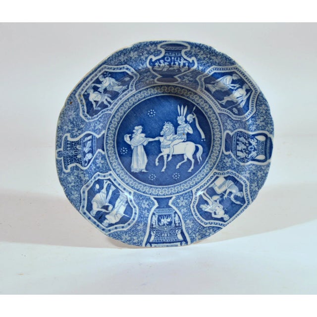 Spode Spode Neo-Classical Greek Pattern Blue Soup Plates-Set of Ten For Sale - Image 4 of 5