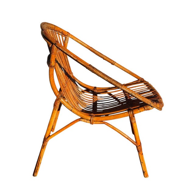 Vintage French Rattan Armchairs, 1960s, Set of 4 For Sale - Image 13 of 18