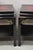 Vintage Chinoiserie Black Lacquered Red Leather Top 2 Tier End Tables - A Pair For Sale - Image 4 of 12