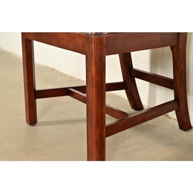 Henredon Georgian Carved Mahogany Side Chairs or Dining Chairs, Pair For Sale - Image 9 of 15