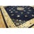 1900s Navy Blue Solid Floral Deco Antique Chinese Peking Knotted Room Size Rug For Sale - Image 9 of 10