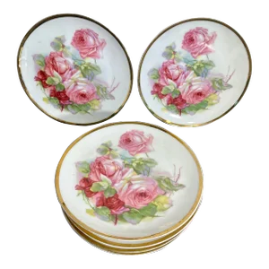 Antique Zeh, Scherzer & Co Bavaria Porcelain Dessert Plates- Set of 6