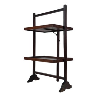 Antique Edwardian Oak Folding Tray Stand, 1910 For Sale