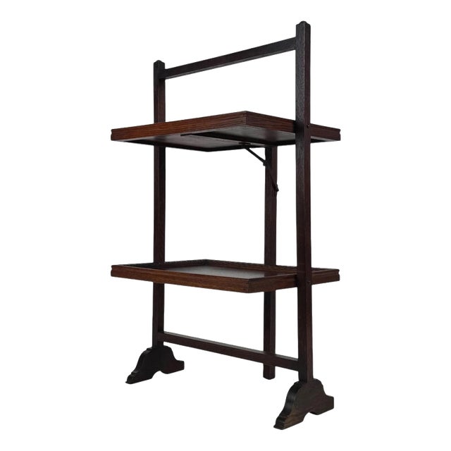 Antique Edwardian Oak Folding Tray Stand, 1910 For Sale